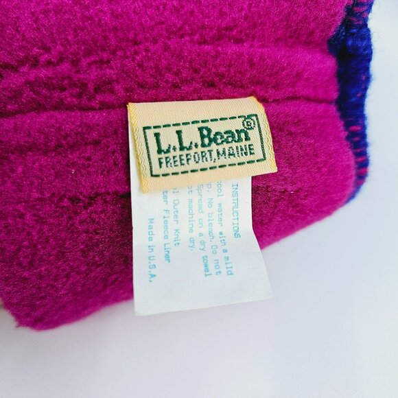 LL Bean Head Warmer Headband Wool Fleece Blue Purple Pink Nordic Fair Isle USA - Picture 2 of 11